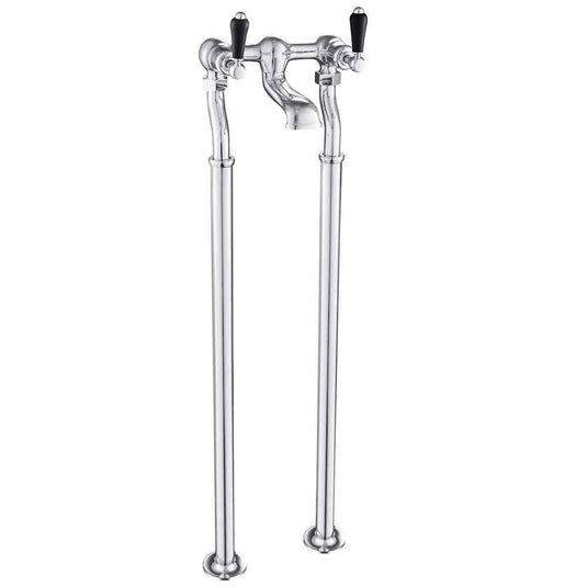 JTP Grosvenor Black Indices Lever Handle Freestanding Bath Filler Tap - Chrome - Envy Bathrooms Ltd
