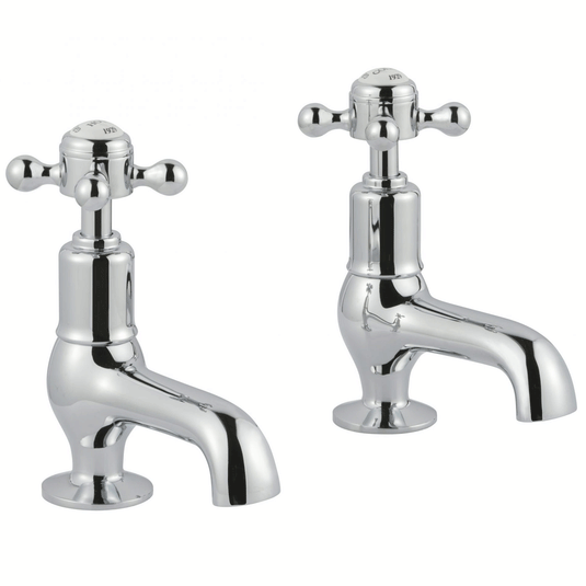 JTP Grosvenor Cloakroom Basin Taps Pair Cross Handle - Chrome - Envy Bathrooms Ltd