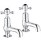 JTP Grosvenor Cloakroom Basin Taps Pair Cross Handle |  Chrome/Black | GB76025