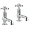 JTP Grosvenor Cloakroom Basin Taps Pair Cross Handle |  Chrome/White | 76025