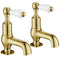 JTP Grosvenor Cloakroom Basin Taps Pair Lever Handle |  Antique Brass | 85025G