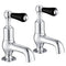 JTP Grosvenor Cloakroom Basin Taps Pair Lever Handle |  Chrome/Black | GB85025