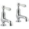 JTP Grosvenor Cloakroom Basin Taps Pair Lever Handle |  Chrome/White | 85025