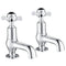 JTP Grosvenor Cloakroom Basin Taps Pair Pinch Handle |  Chrome/Black | GB98025