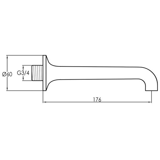 JTP Grosvenor Cross Bath Spout Wall Mounted 176mm - Chrome - Envy Bathrooms Ltd