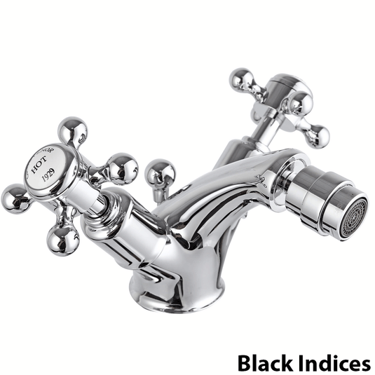 JTP Grosvenor Cross Bidet Mixer Tap with Pop Up Waste - Chrome - Envy Bathrooms Ltd