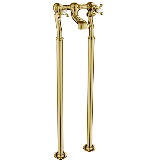 JTP Grosvenor Cross Freestanding Bath Filler Tap - Antique Brass - Envy Bathrooms Ltd