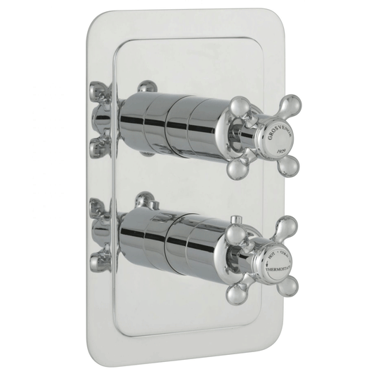 JTP Grosvenor Cross Thermostatic Concealed 1 Outlet Shower Valve - Chrome - Envy Bathrooms Ltd