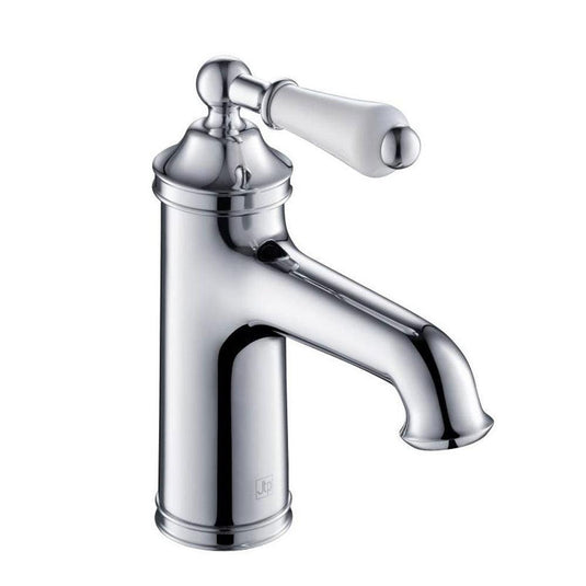 JTP Grosvenor Deck Mounted Basin Mixer Tap with Click Clack Waste - Chrome/White - Envy Bathrooms Ltd