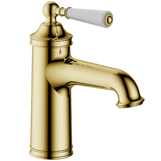 JTP Grosvenor Deck Mounted Basin Mixer Tap with Click Clack Waste - Gold - Envy Bathrooms Ltd