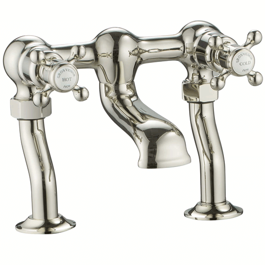 JTP Grosvenor Deck Mounted Bath Filler Tap - Crosshead Handle - Nickel - Envy Bathrooms Ltd