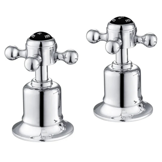JTP Grosvenor Deck Mounted Panel Valves Pair - Crosshead Handle - Chrome - Envy Bathrooms Ltd