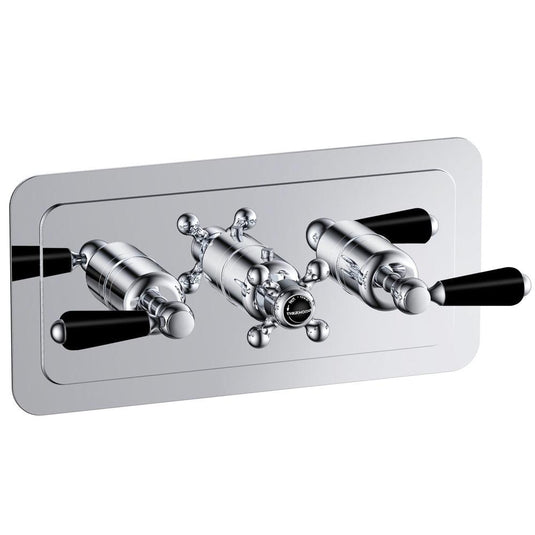 JTP Grosvenor Horizontal Thermostatic 3-Outlets Concealed Shower Valve - Triple Handle - Chrome - Envy Bathrooms Ltd