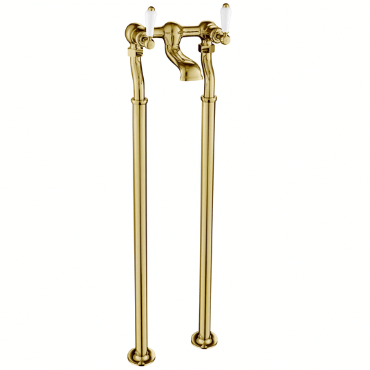 JTP Grosvenor Lever Freestanding Bath Filler Tap - Antique Brass - Envy Bathrooms Ltd