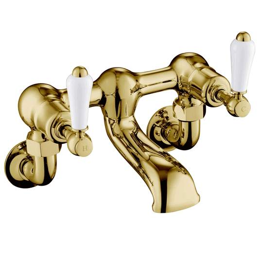 JTP Grosvenor Lever Handle Wall Mounted Bath Filler Tap - Antique Brass - Envy Bathrooms Ltd