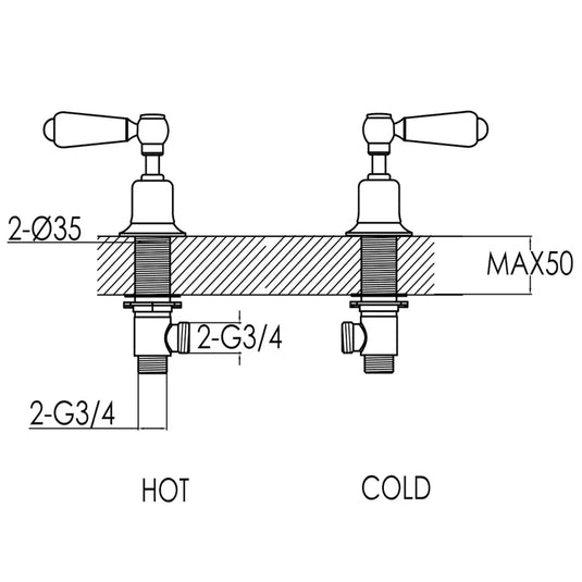 JTP Grosvenor Lever Panel Valves Pair - Chrome - Envy Bathrooms Ltd
