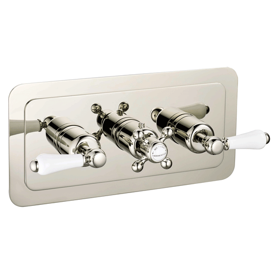 JTP Grosvenor Lever Thermostatic 2-Outlets Concealed Shower Valve - Nickel - Envy Bathrooms Ltd