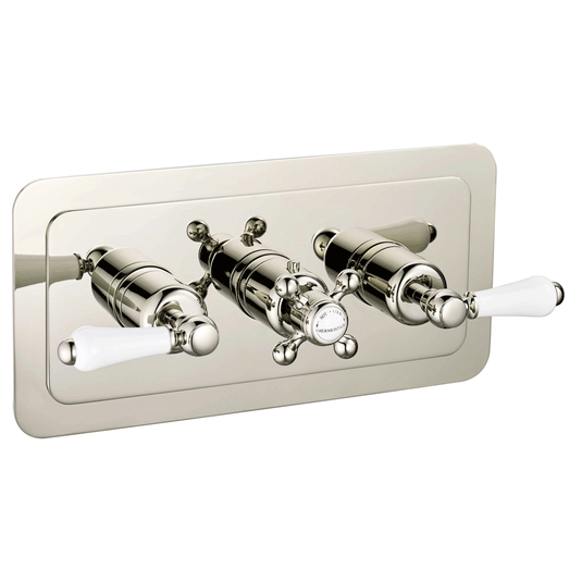 JTP Grosvenor Lever Thermostatic 3-Outlets Concealed Shower Valve - Nickel - Envy Bathrooms Ltd