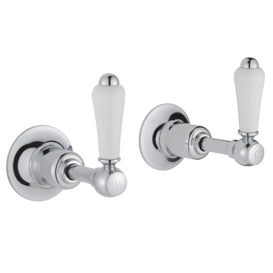 JTP Grosvenor Lever Wall Valves Pair - Chrome - Envy Bathrooms Ltd