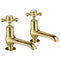 JTP Grosvenor Long Nose Basin Taps Pair Cross Handle |  Antique Brass | 76011G