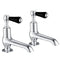 JTP Grosvenor Long Nose Basin Taps Pair Lever Handle |  Chrome/Black | GB85011