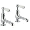 JTP Grosvenor Long Nose Basin Taps Pair Lever Handle |  Chrome/White | 85011