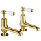 JTP Grosvenor Long Nose Basin Taps Pair Lever Handle |  Gold | 85011G