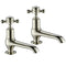JTP Grosvenor Long Nose Basin Taps Pair |  Crosshead Handle |  Nickel | 76011NK