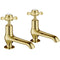 JTP Grosvenor Long Nose Basin Taps Pair Pinch Handle |  Antique Brass | 98011G