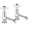 JTP Grosvenor Long Nose Basin Taps Pair Pinch Handle |  Chrome/Black | GB98011