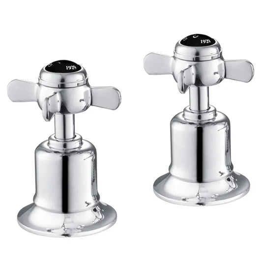 JTP Grosvenor Pinch Deck Mounted Panel Valves Pair - Double Handle - Chrome - Envy Bathrooms Ltd