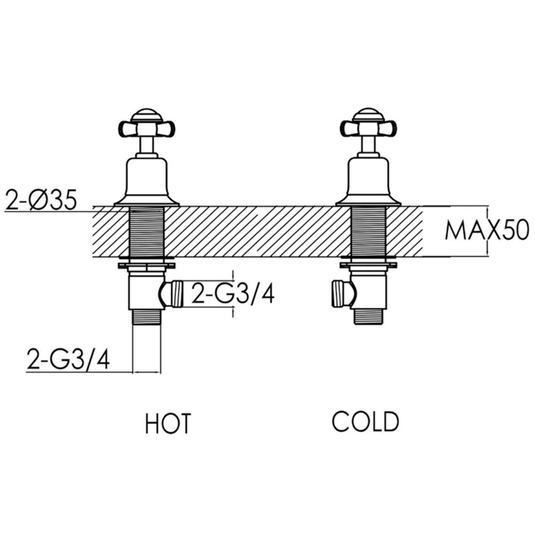 JTP Grosvenor Pinch Panel Valves Pair - Antique Brass - Envy Bathrooms Ltd