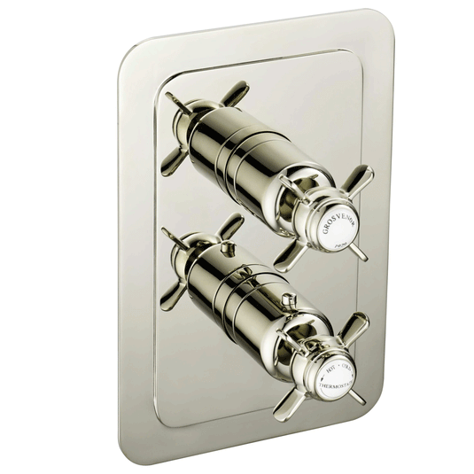 JTP Grosvenor Pinch Thermostatic 1-Outlet Concealed Shower Valve - Nickel - Envy Bathrooms Ltd