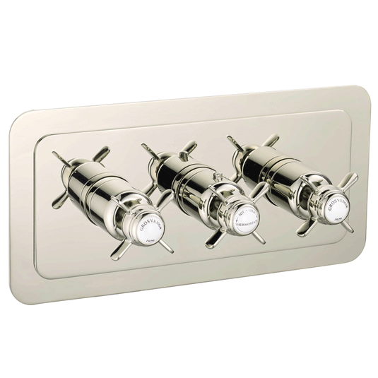 JTP Grosvenor Pinch Thermostatic 2-Outlets Concealed Shower Valve - Nickel - Envy Bathrooms Ltd