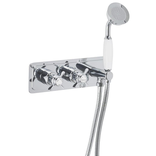 JTP Grosvenor Pinch Thermostatic 2-Outlets Concealed Valve and Handset - Chrome - Envy Bathrooms Ltd