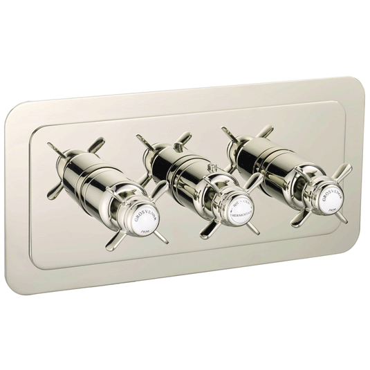 JTP Grosvenor Pinch Thermostatic 3-Outlets Concealed Shower Valve - Nickel - Envy Bathrooms Ltd