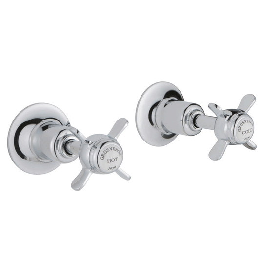 JTP Grosvenor Pinch Wall Valves Pair - Chrome - Envy Bathrooms Ltd