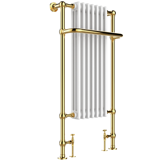 JTP Grosvenor Radiator Heated Towel Rail 1130mm H x 553mm W - Antique Brass - Envy Bathrooms Ltd