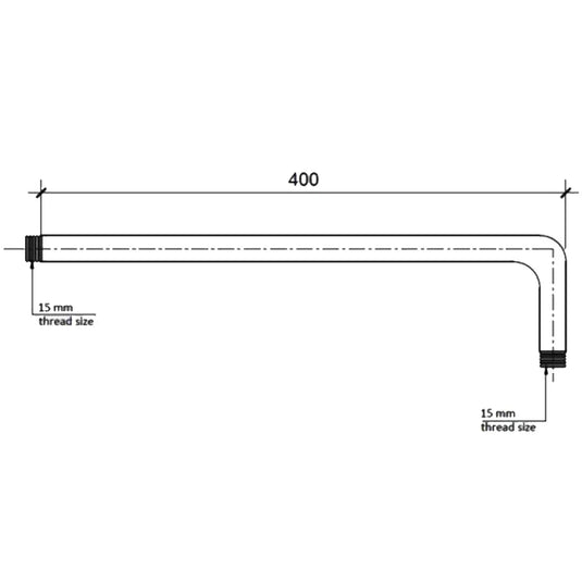 JTP Grosvenor Round Wall Mounted Shower Arm 400mm Length - Chrome - Envy Bathrooms Ltd