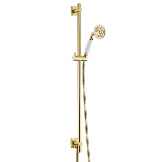 JTP Grosvenor Slide Rail Kit With Single Function Handset & Hose - Brushed Brass - GR761281BBR - Envy Bathrooms Ltd