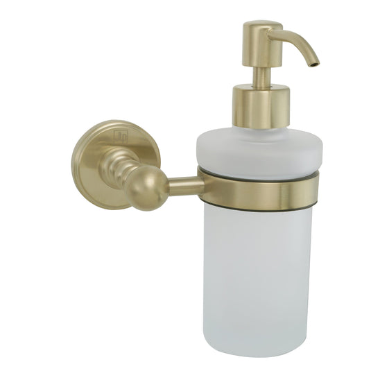 JTP Grosvenor Soap Dispenser With Frosted Glass - Brushed Brass - GR167BBR - Envy Bathrooms Ltd