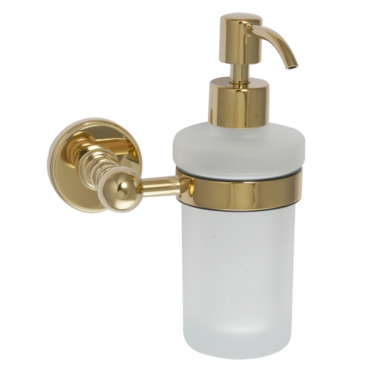 JTP Grosvenor Soap Dispenser With Frosted Glass - Polished Gold - GR167G - Envy Bathrooms Ltd