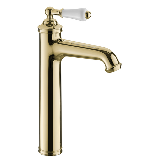 JTP Grosvenor Tall Single Lever Basin Mixer - Polished Gold - 85009G - Envy Bathrooms Ltd