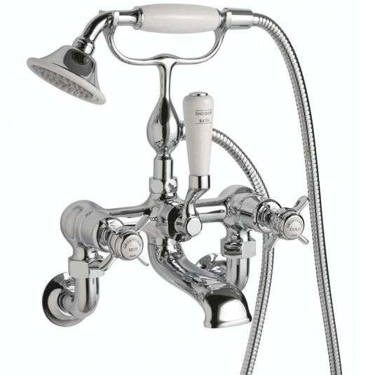 JTP Grosvenor Wall Mounted Bath Shower Mixer Tap with Shower Kit - Chrome - Envy Bathrooms Ltd