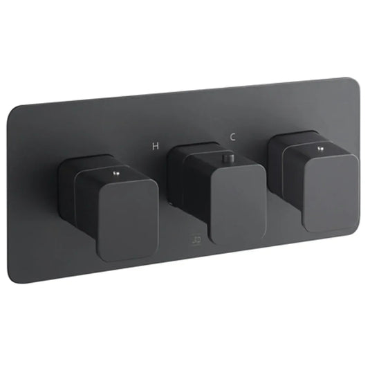 JTP Hix 2-Outlet Thermostatic Concealed Shower Valve - Matt Black - Envy Bathrooms Ltd