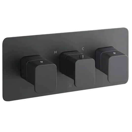 JTP Hix 2-Outlet Thermostatic Concealed Shower Valve - Matt Black - Envy Bathrooms Ltd
