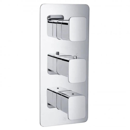 JTP Hix 3-Outlet Triple Handle Thermostatic Concealed Shower Valve - Chrome - Envy Bathrooms Ltd