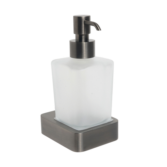 JTP Hix 75mm Square Wall Mounted Soap Dispenser - Brushed Black - 37167BBL - Envy Bathrooms Ltd