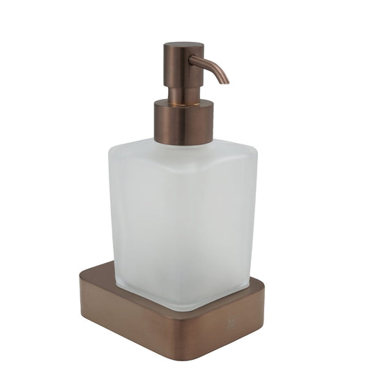 JTP Hix 75mm Square Wall Mounted Soap Dispenser - Brushed Bronze - 31167BRZ - Envy Bathrooms Ltd