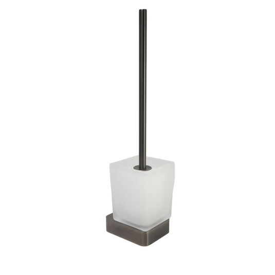 JTP Hix 75mm Square Wall Mounted Toilet Brush Holder - Brushed Black - 37165BBL - Envy Bathrooms Ltd